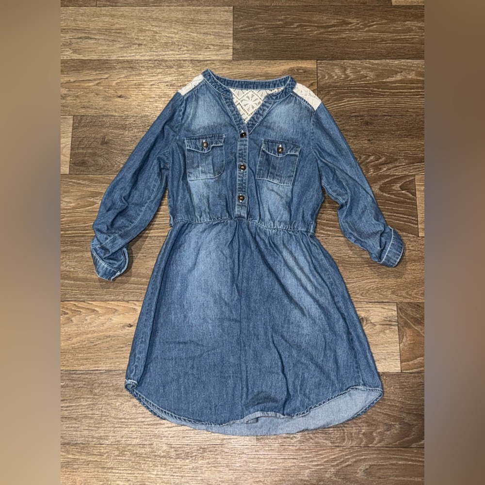 Girl’s Denim and Lace Dress Size 8